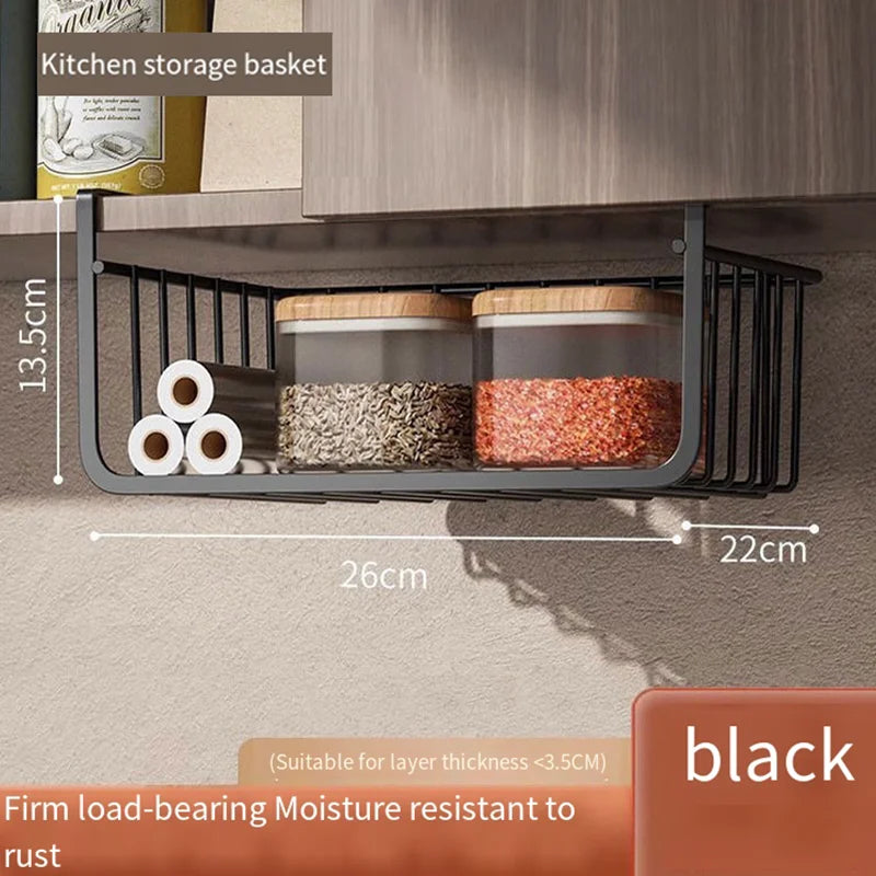 No-Drill Minimalist Under-Shelf Storage Basket