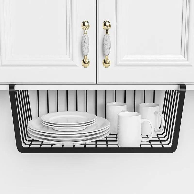No-Drill Minimalist Under-Shelf Storage Basket