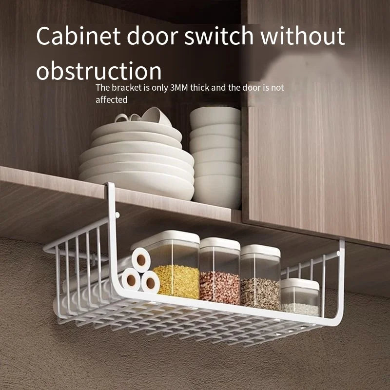 No-Drill Minimalist Under-Shelf Storage Basket