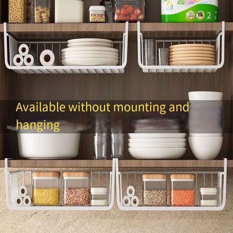 No-Drill Minimalist Under-Shelf Storage Basket